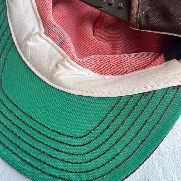 Vintage Orange Brown Trucker Hat Snap Back Cap Drew Drop Baseball Bat - Picture 5 of 9